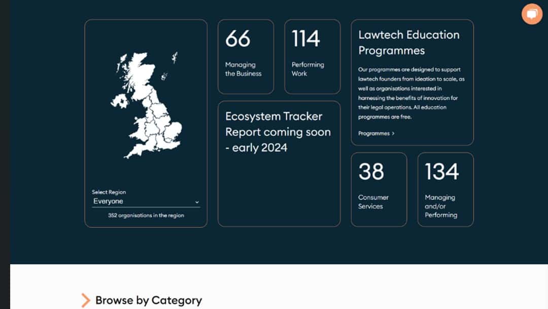 LawtechUK Launches Lawtech Ecosystem Tracker Featuring 350+ Companies
