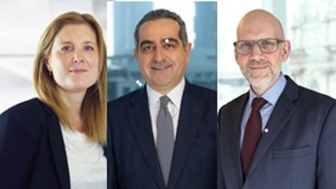 L-R Sophie White, Zeid Hanania and James Trafford