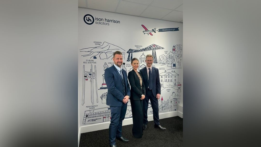 Gareth Naylor, Sarah Magson and Jonathan Wearing at the launch of Ison Harrison's Middlesbrough office