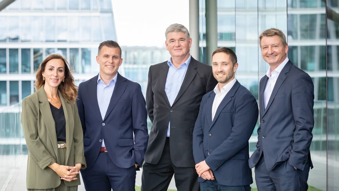 Kevin Moore, second left, pictured with Carly Caton, Chris Holder, Gavin Bluett and Gerard Hanratty