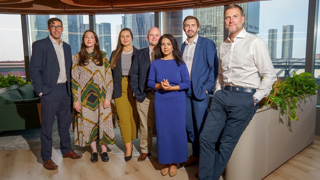 L-R: Daniel Finn, Ellen Hawthorne, Hannah Morrison, Oliver Andrews, Deepika Raino, Mark Gannon and Nik While.