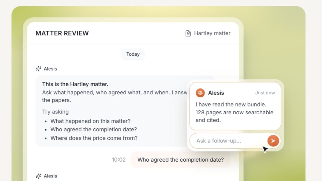 Alesis AI assistant now available for law firms
